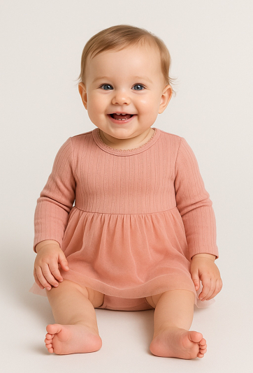 Body niemowlęce sukienkowe z długim rękawem