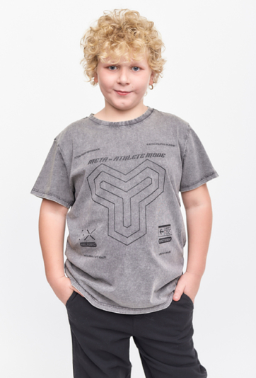 Szary t-shirt z nadrukiem dla chłopca - 5.10.15.