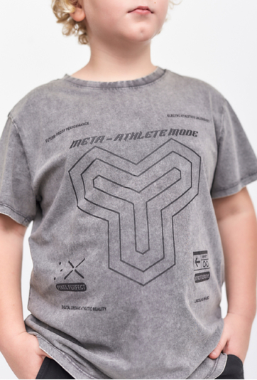 Szary t-shirt z nadrukiem dla chłopca - 5.10.15.