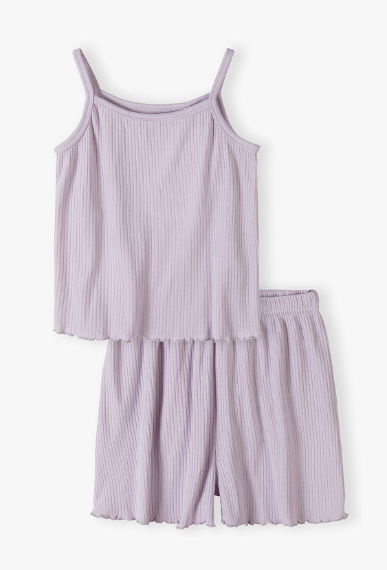 Piżama dziewczęca prążkowana