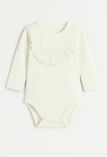 Eleganckie body dziewczece z koronkową falbanką