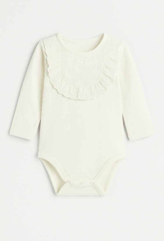 Eleganckie body dziewczece z koronkową falbanką