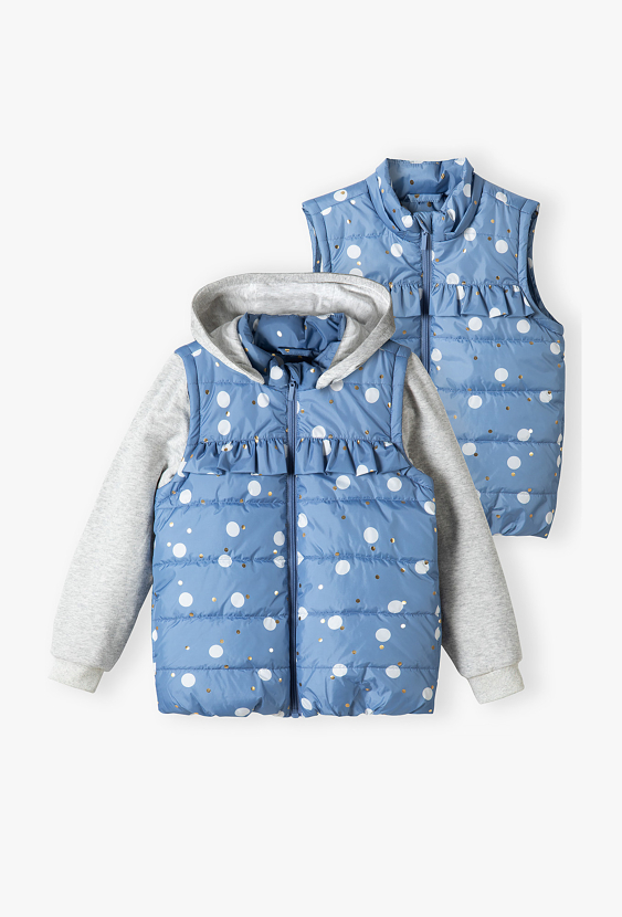 Pikowana kamizelka dziewczęca 2w1