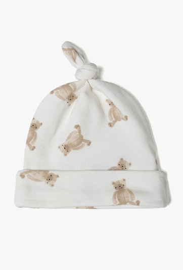 Czapka niemowlęca z nadrukiem misia