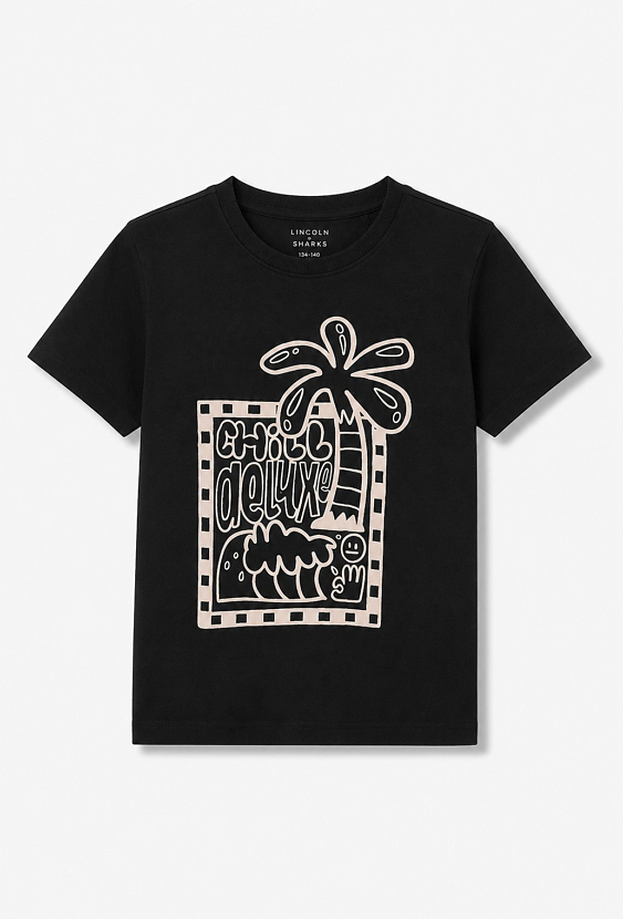 T-shirt chłopięcy z nadrukiem palmy