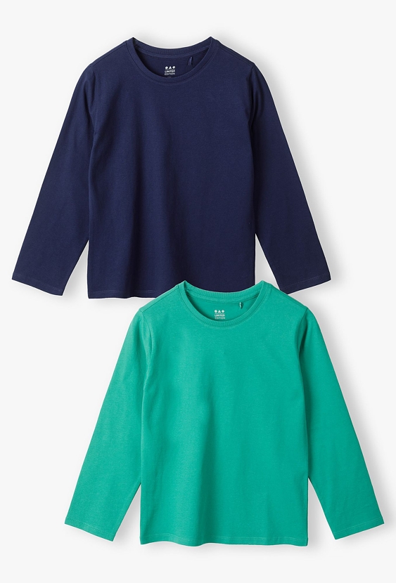 Bluzki chłopięce - 2pak - granatowa i zielona