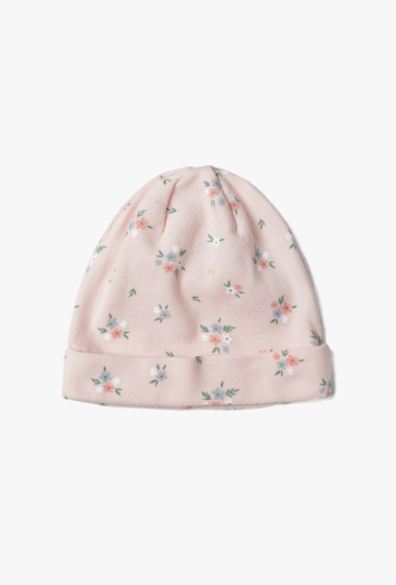 Czapka niemowlęca w drobne kwiaty