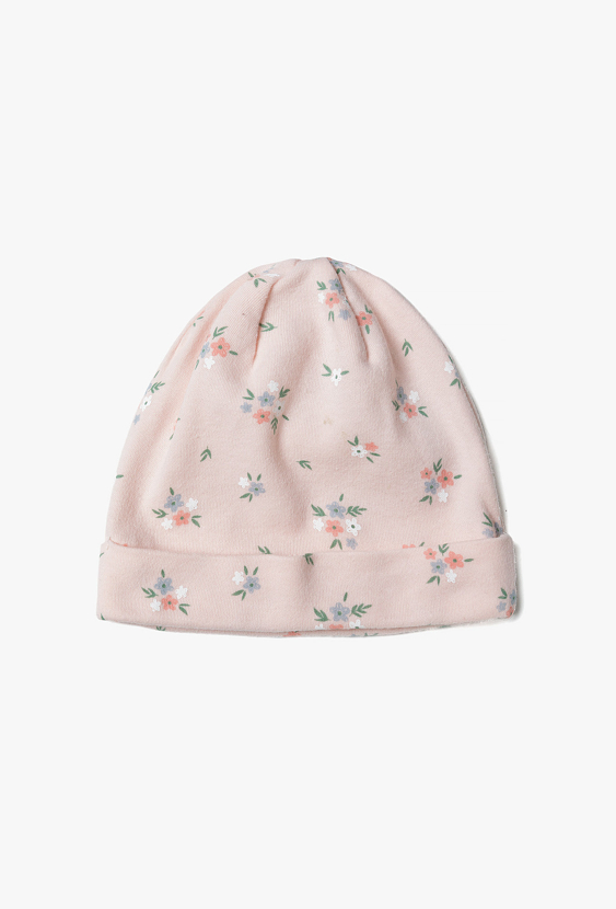 Czapka niemowlęca w drobne kwiaty
