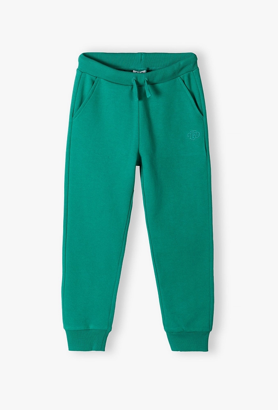 Zielone spodnie dresowe dla małego chłopca