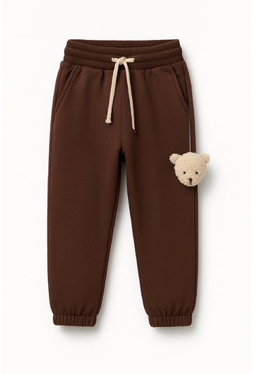 Spodnie dresowe chłopięce z maskotką misia