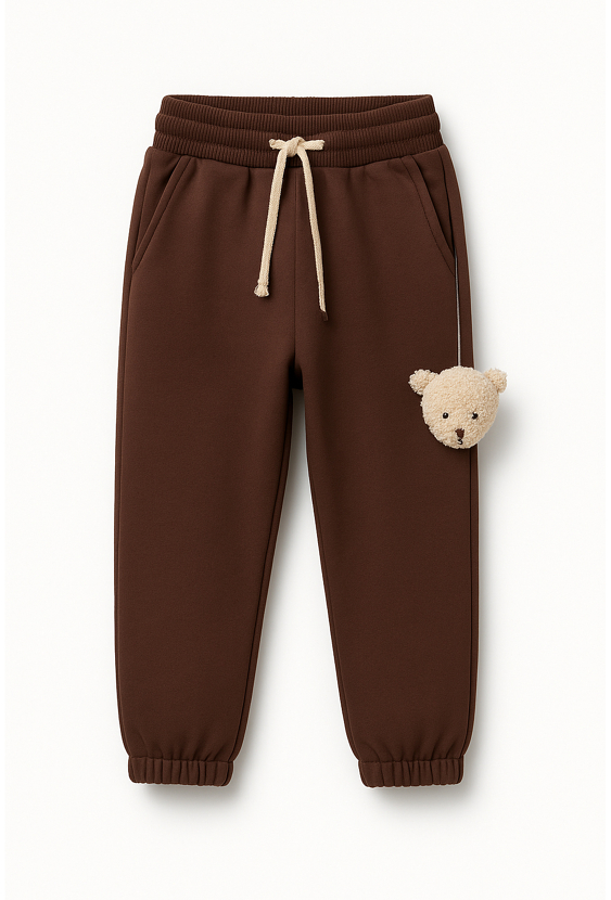 Spodnie dresowe chłopięce z maskotką misia