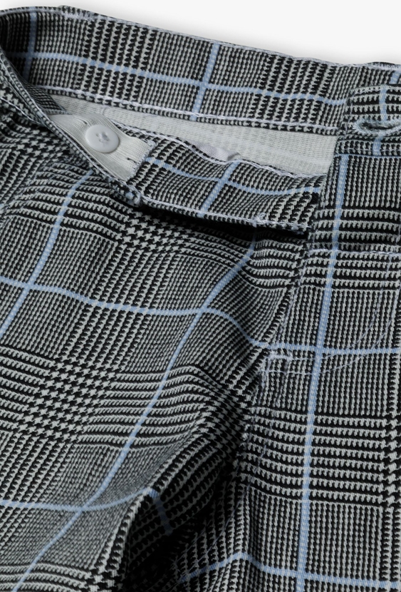 Spodnie chłopięce szare w kratę - Max&Mia