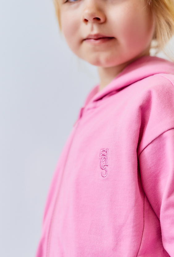 Różowa bluza rozpinana z kapturem dla dziewczynki