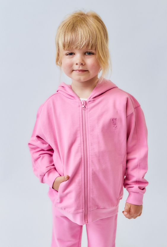 Różowa bluza rozpinana z kapturem dla dziewczynki