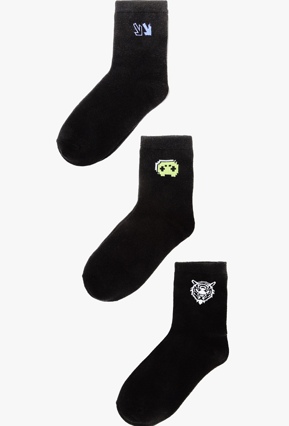 Skarpety chłopięce czarne 3-pak