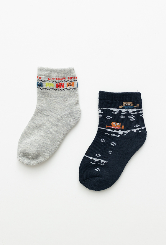 Skarpetki dziecięce granatowe 2-pak z motywem gry.