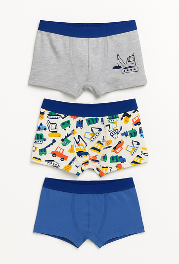 Bokserki chłopięce 3-pak z motywem pojazdów