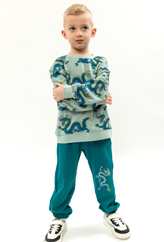 Zielone spodnie dresowe dla chłopca