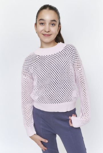 Ażurowy sweter dla dziewczynki