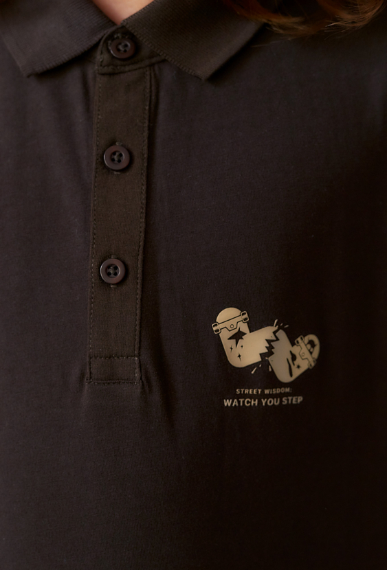 Koszulka polo chłopięca z długim rękawem