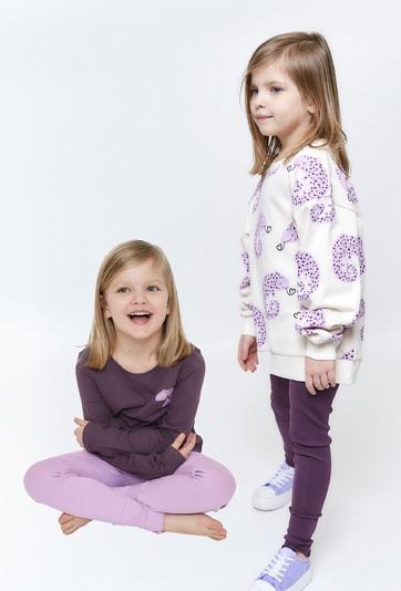 Legginsy dla dziewczynki 2-pak - prążkowane fioletowe i liliowe