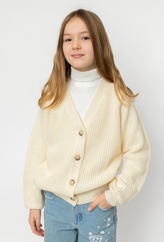Dziewczęcy kardigan w kremowym kolorze