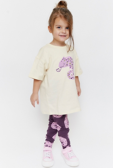 T-shirt oversize z nadrukiem kameleona