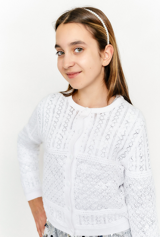 Sweterek rozpinany - ażurowy wzór