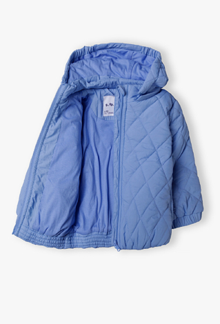 Niebieska pikowana kurtka niemowlęca z kapturem - 5.10.15.