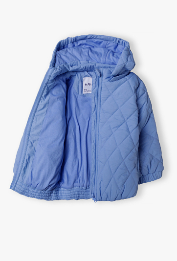 Niebieska pikowana kurtka niemowlęca z kapturem - 5.10.15.