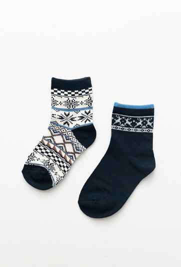Skarpety dziecięce 2-pak z zimowym motywem – granatowe.