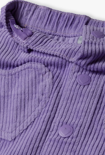 Sztruksowa spódnica krótka - fioletowa