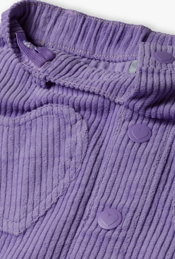 Sztruksowa spódnica krótka - fioletowa