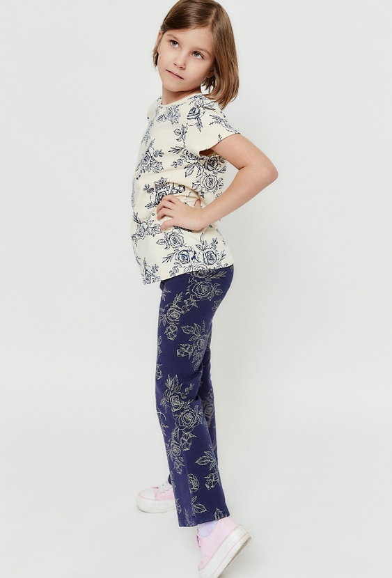 Granatowe spodnie flare dla małej dziewczynki - 5.10.15.