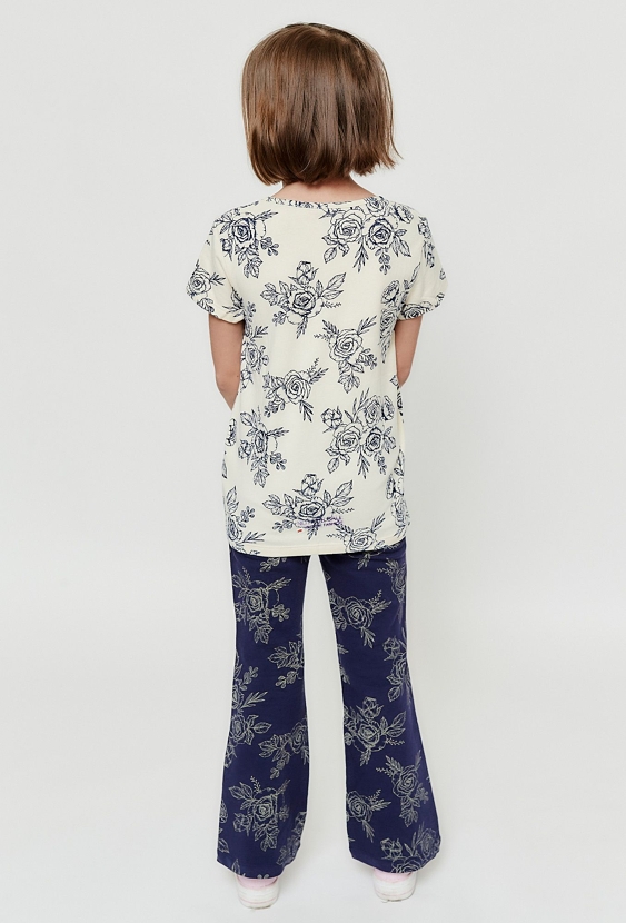 Granatowe spodnie flare dla małej dziewczynki - 5.10.15.