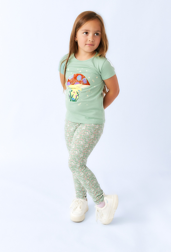 Legginsy dziewczęce w drobne kwiatki