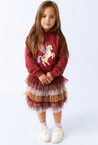 Bluza dziewczęca z kapturem – print jednorożca