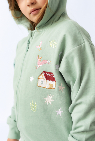 Bluza dziewczęca rozpinana z kapturem