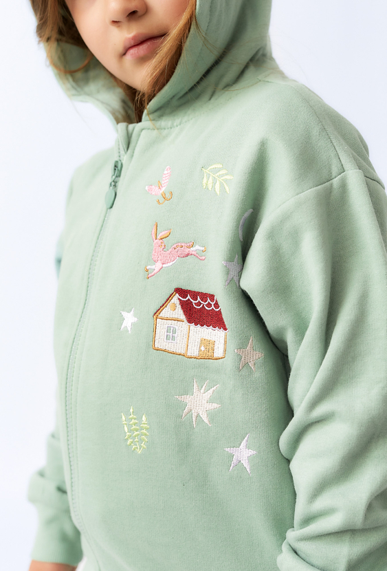 Bluza dziewczęca rozpinana z kapturem