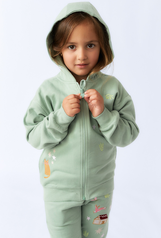 Bluza dziewczęca rozpinana z kapturem