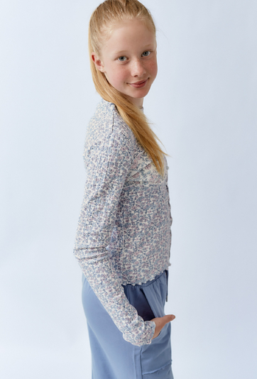 Bluzka z długim rękawem w drobne kwiaty