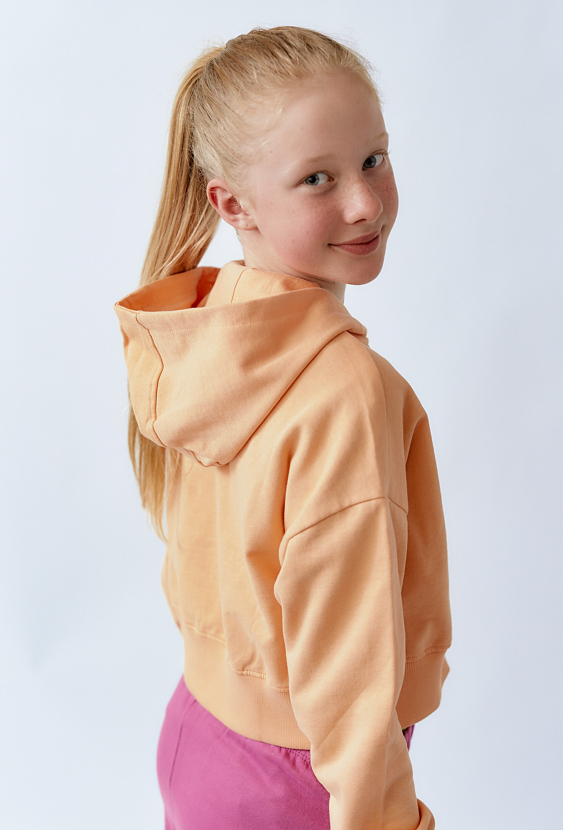 Krótka rozpinana bluza dresowa  z kapturem