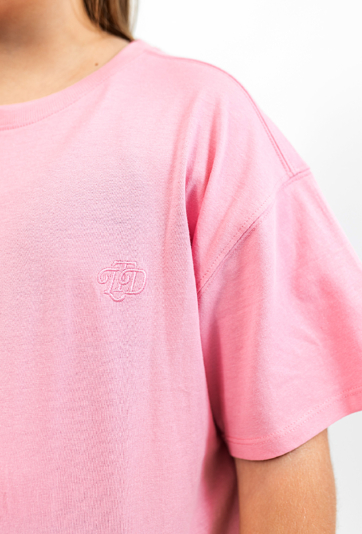 Gładki różowy tshirt dziewczęcy