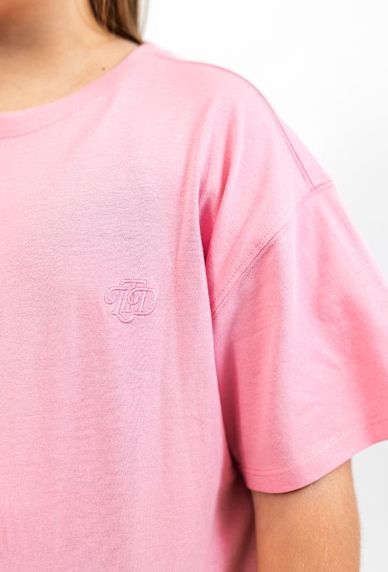 Gładki różowy tshirt dziewczęcy