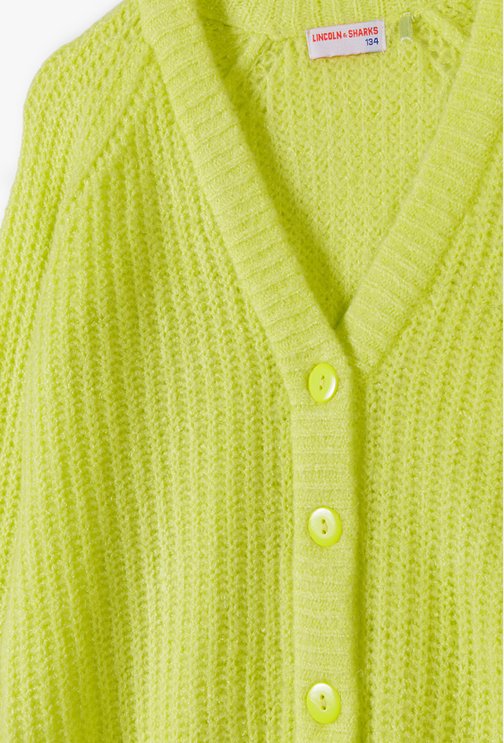 Kardigan dziewczęcy – sweter z dekoltem V