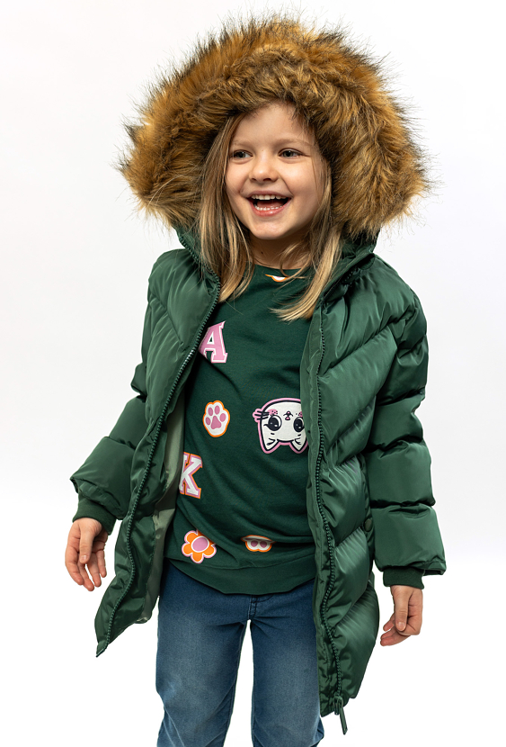 Pikowana kurtka zimowa dla dziewczynki