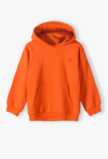 Pomarańczowa bluza nierozpinana z kapturem