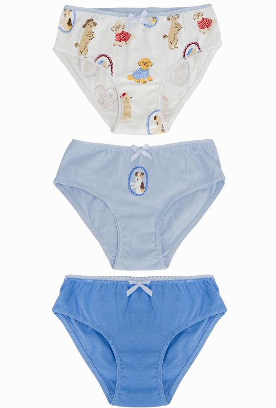 Majtki dziewczęce 3-pak – 100% bawełna, z nadrukiem.