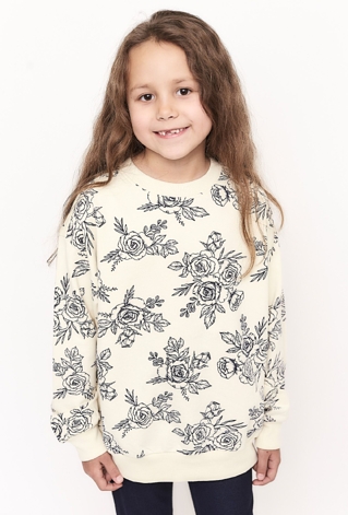 Nierozpinana bluza w ozdobne róże