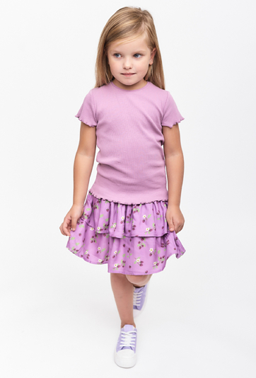 Spódnica dla dziewczynki - fioletowa w kwiatki